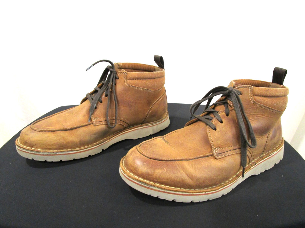 Clarks Eastridge Peak Brown Leather Moc Toe Lace Up Boots Men Sz 10.5 W